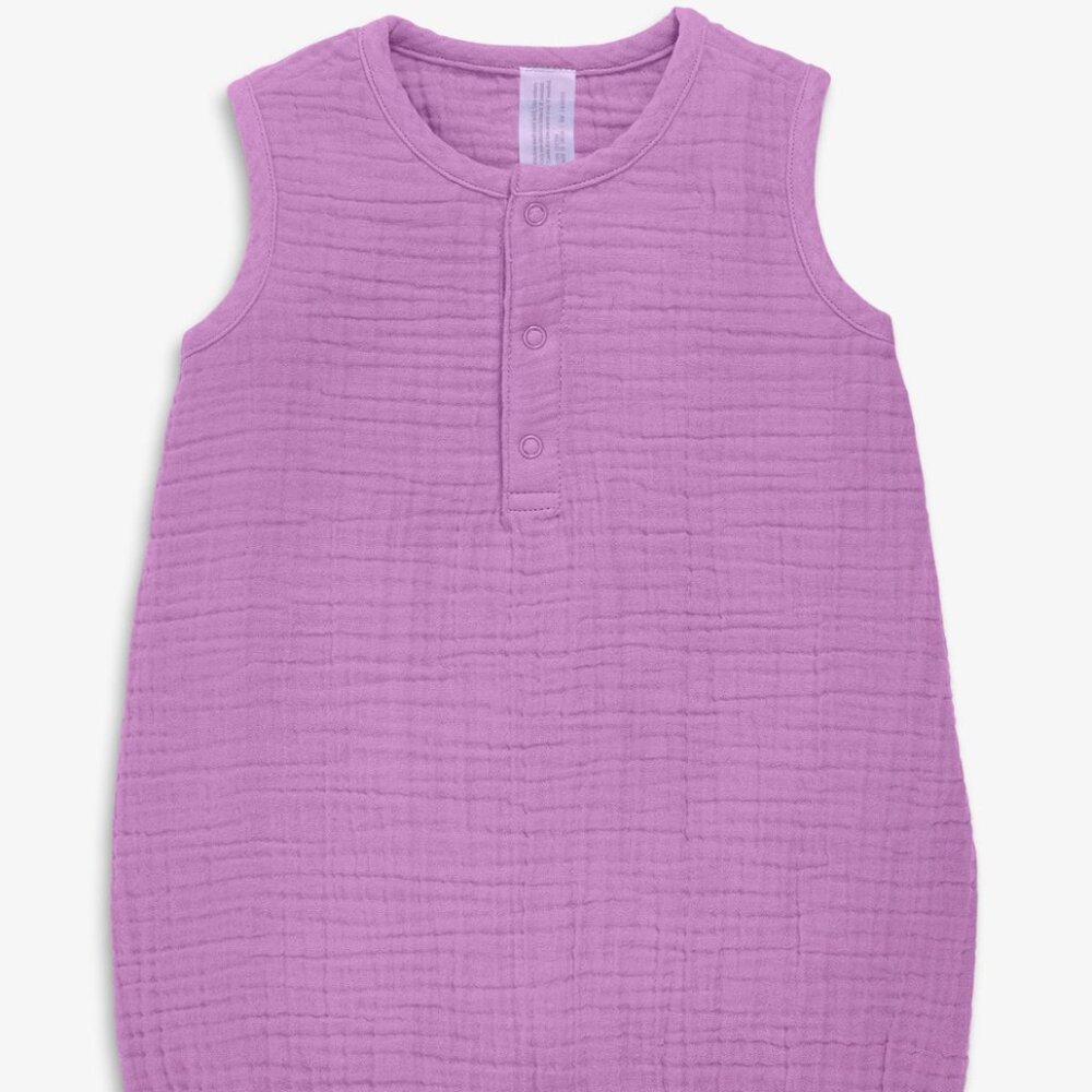 Primary baby cotton gauze henley tank shortie
